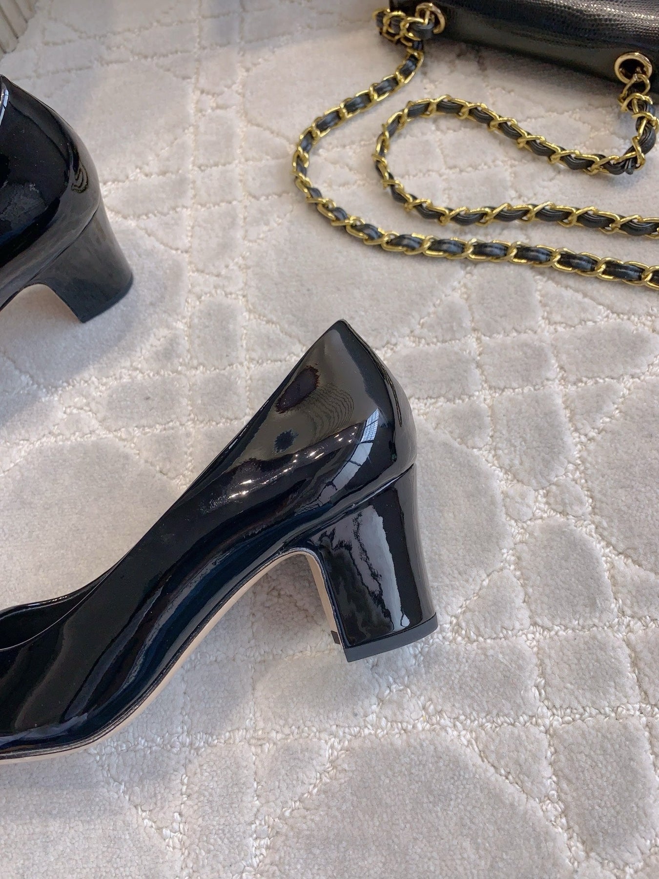 HIGH PUMP 65 MM IN BLACK PATENT CALFSKIN