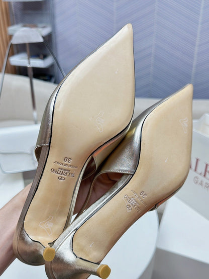 HIGH SLINGBACK 60MM IN GOLD CALFSKIN
