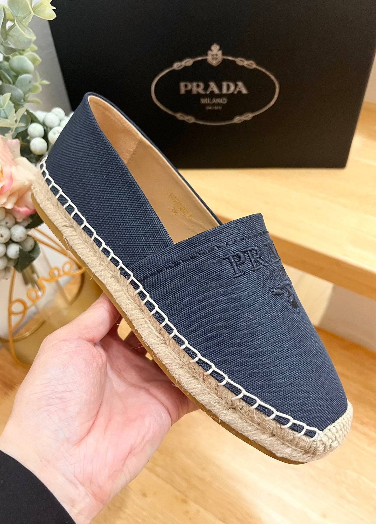 PRA ESPADRILLES LOAFERS NAVY LINEN FABRIC