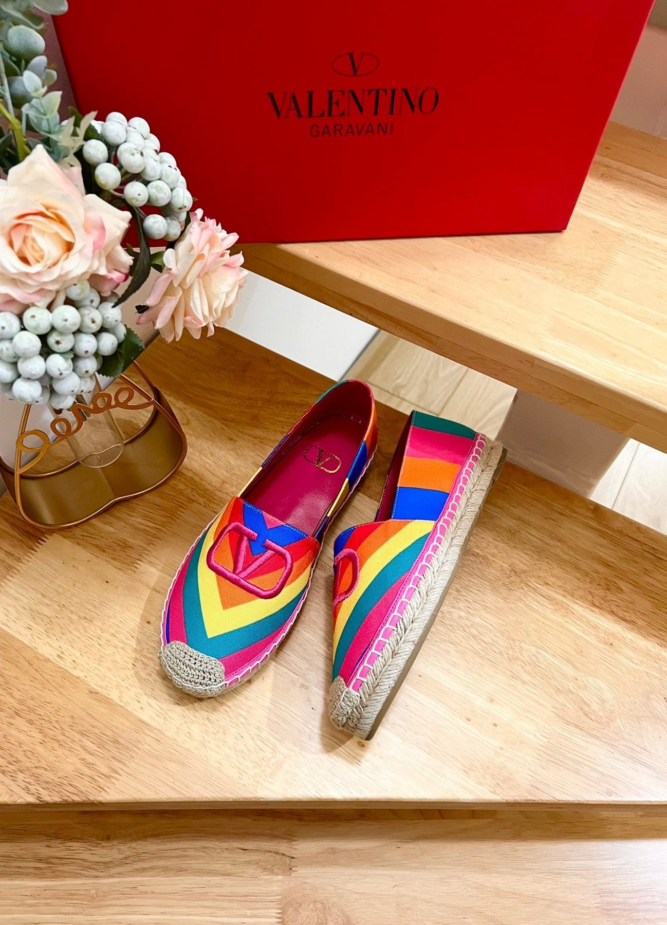 GARAVANI PRINTED COLORFUL CANVAS LOAFER WITH EMBROIDERED LOGO