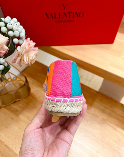 GARAVANI PRINTED COLORFUL CANVAS LOAFER WITH EMBROIDERED LOGO