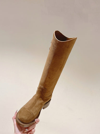 CC HIGH BOOTS PEANUT BROWN CALFSKIN