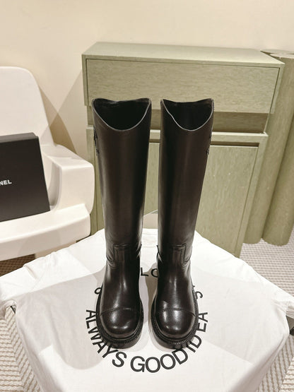 CC HIGH BOOTS BROWN CALFSKIN