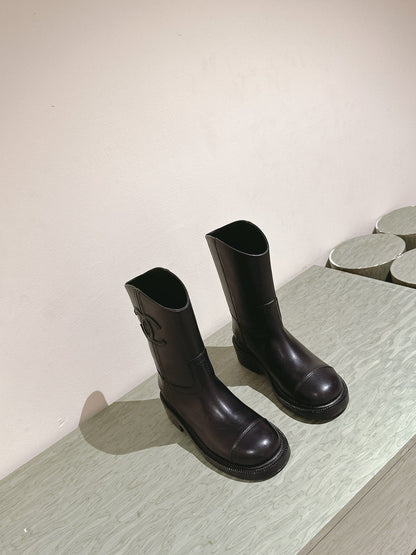 CC SHORT BOOTS BROWN CALFSKIN