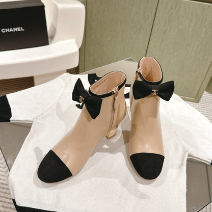 CC SHORT BOOST BEIGE CREAM PURE LAMBSKIN