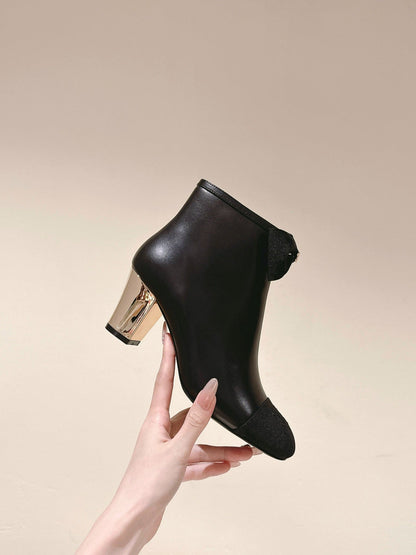 CC SHORT BOOST BLACK PURE LAMBSKIN