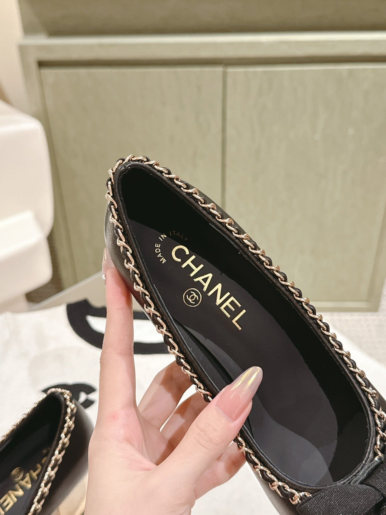 CC HIGH HEELS BLACK CALFSKIN AND FABRIC