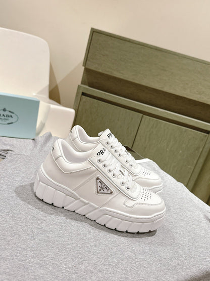 PRA FLATFORM SNEAKERS WHITE CALFSKIN