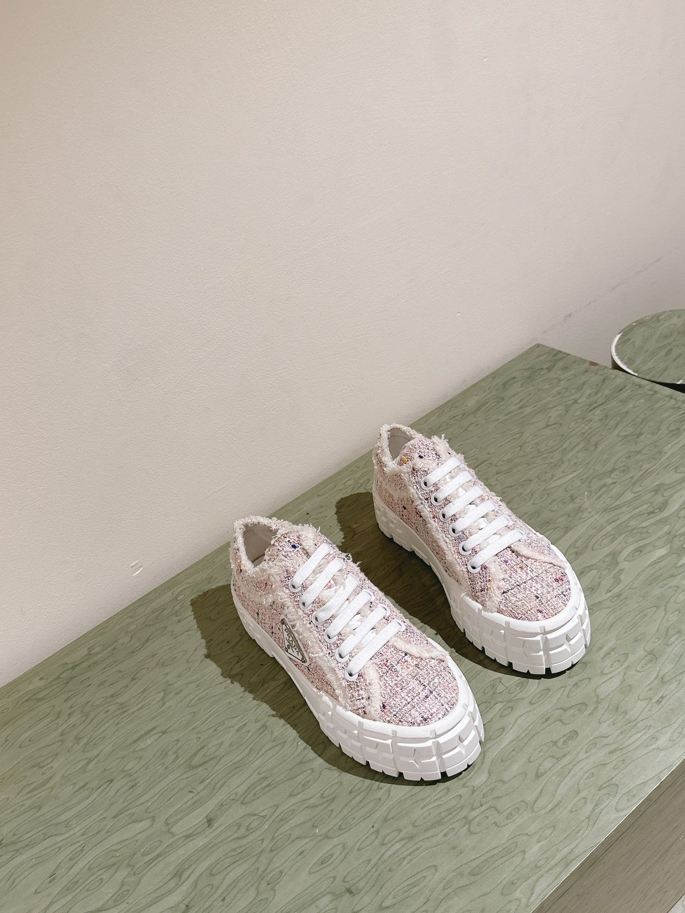 PRA DOUBLE WHEEL RE-NYLON GABARDINE SNEAKERS ALMOND FABRIC