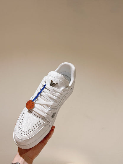 LV TRAINER SNEAKER IN WHITE CALFSKIN