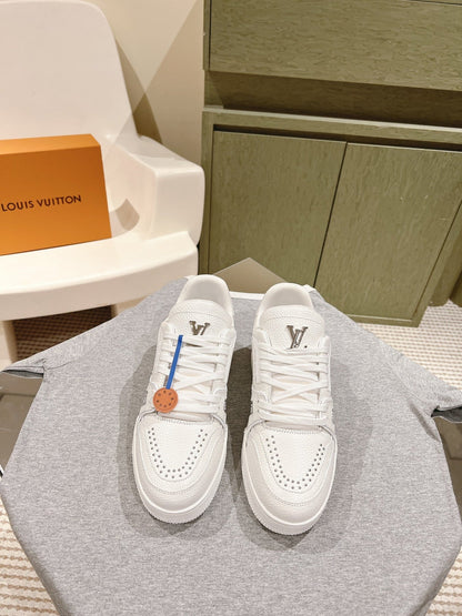 LV TRAINER SNEAKER IN WHITE CALFSKIN