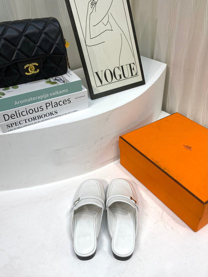 IENA MULE WHITE CALFSKIN