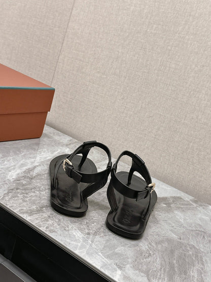 LP TRANI SANDALS BLACK CALFSKIN
