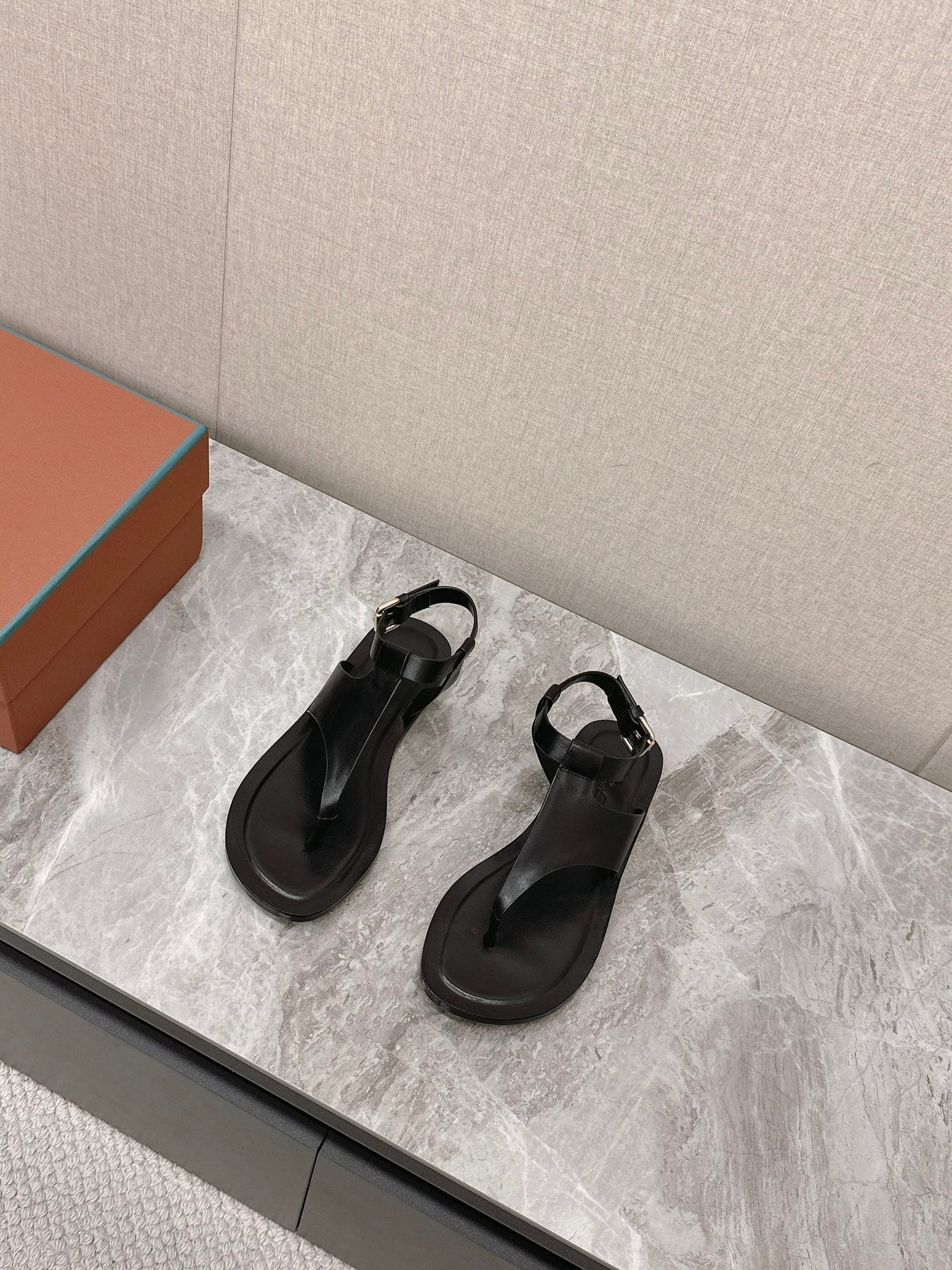 LP TRANI SANDALS BLACK CALFSKIN