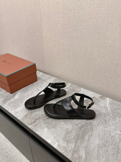 LP TRANI SANDALS BLACK CALFSKIN
