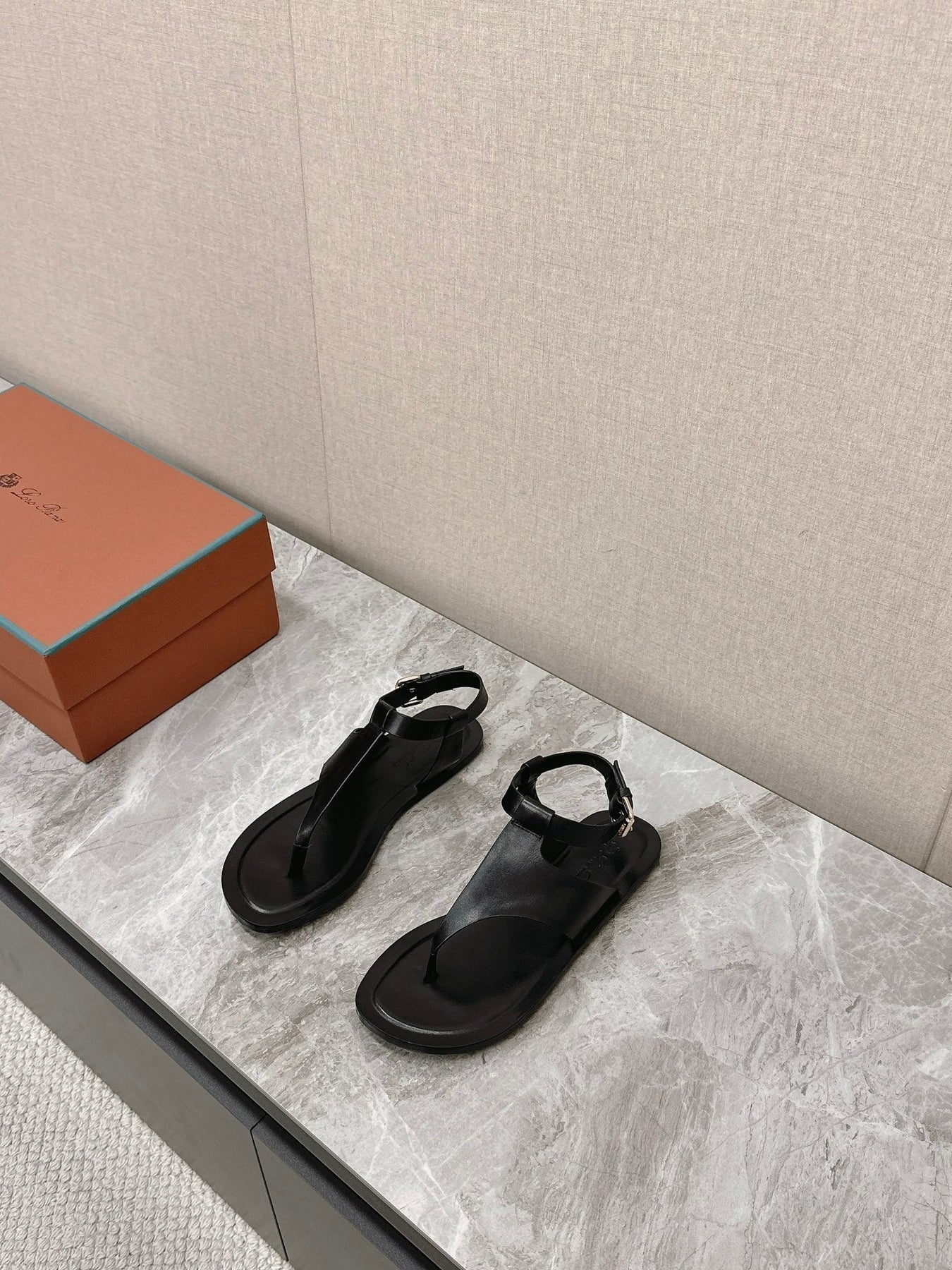 LP TRANI SANDALS BLACK CALFSKIN