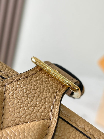 DIANE 23 IN WARM TAN BROWN EMBOSSED GRAINED CALFSKIN