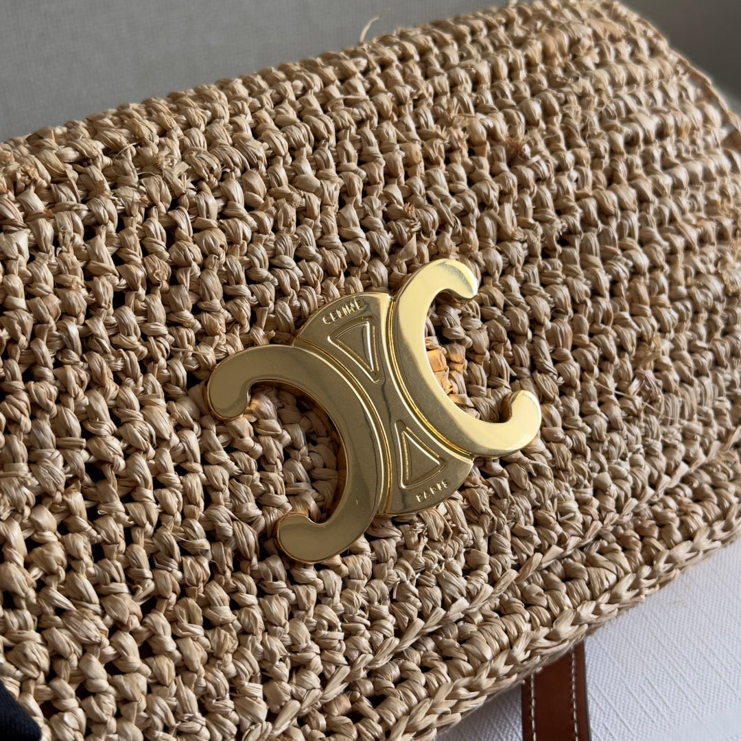 MULTIPOCHETTE BAG 23 IN BROWN RAFFIA