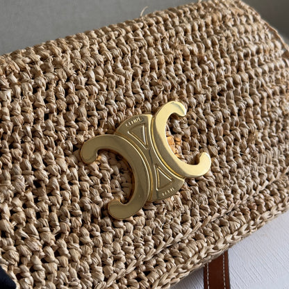 MULTIPOCHETTE BAG 23 IN BROWN RAFFIA