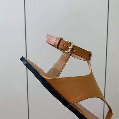 FLIP FLOPS SANDAL IN LIGHT BROWN CALFSKIN