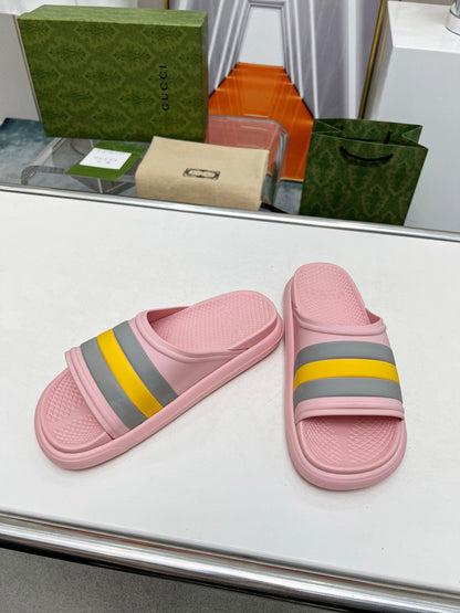 PLATFORM SLIPPERS IN LIGHT PINK MIX COLORFUL IMPORTED TPU