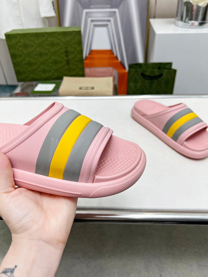 PLATFORM SLIPPERS IN LIGHT PINK MIX COLORFUL IMPORTED TPU
