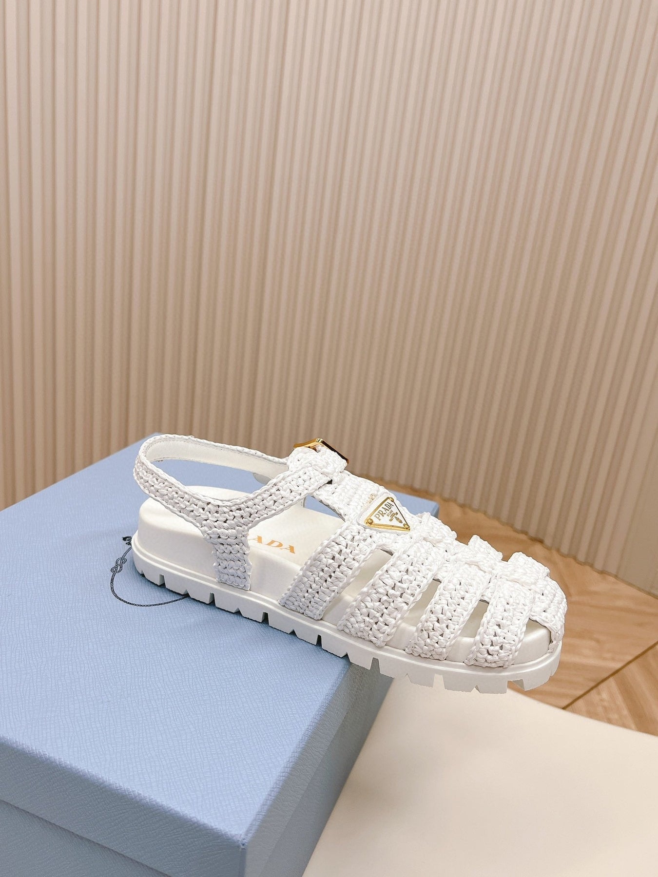 PRA RUBBER FISHERMAN SANDALS WHITE LAMBSKIN