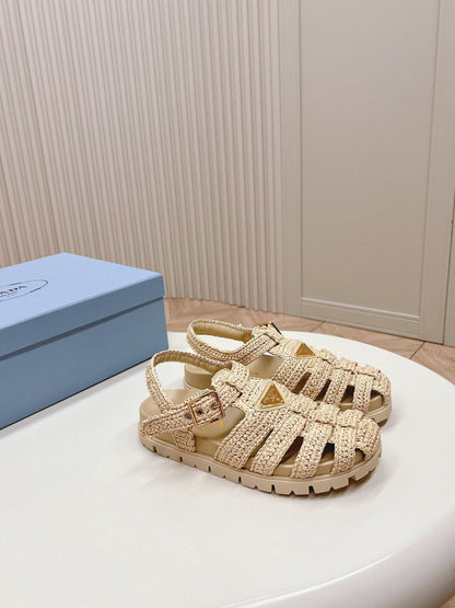 PRA RUBBER FISHERMAN SANDALS BEIGE LAMBSKIN