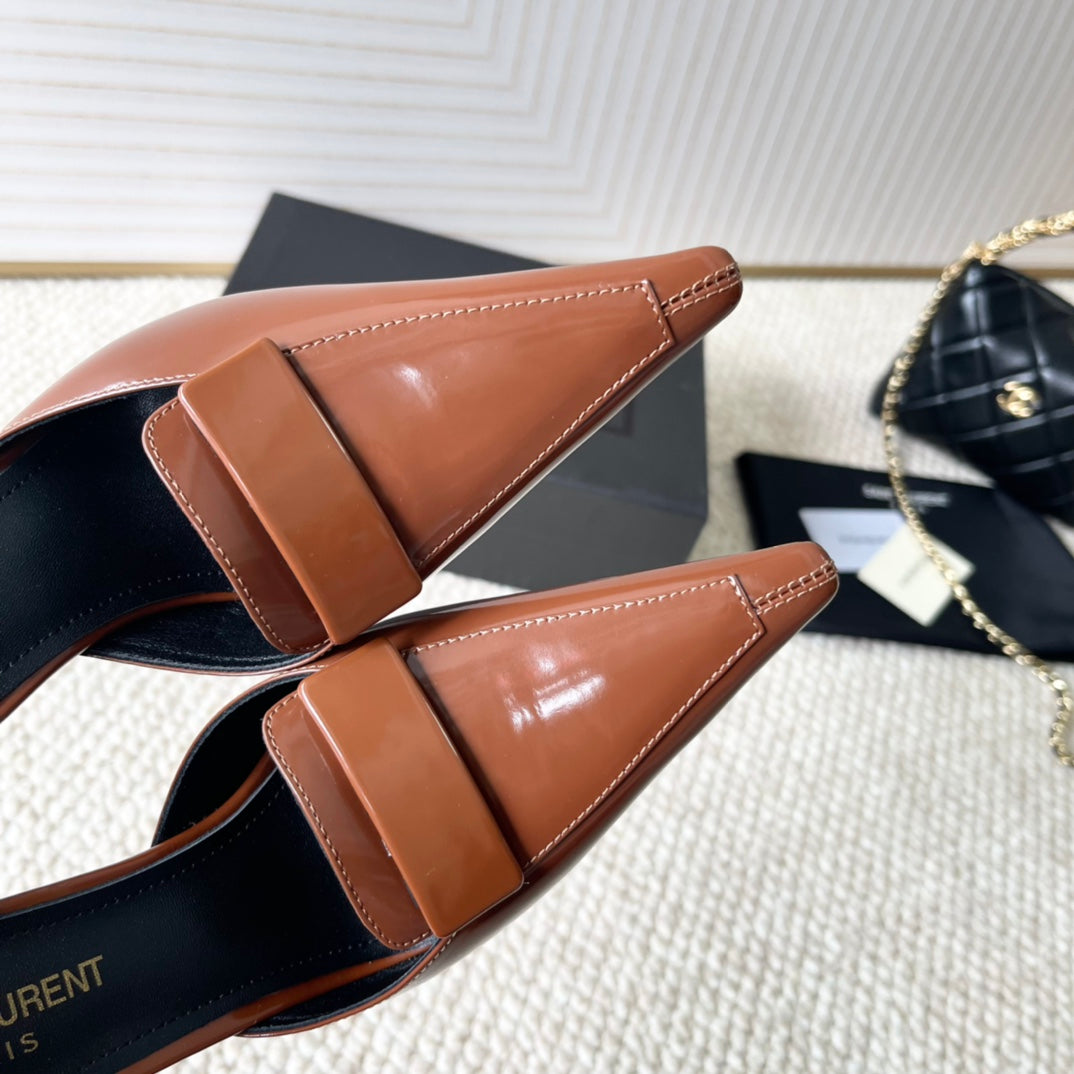 D'ORSAY PUMPS IN BRONZE BROWN SMOOTH CALFSKIN