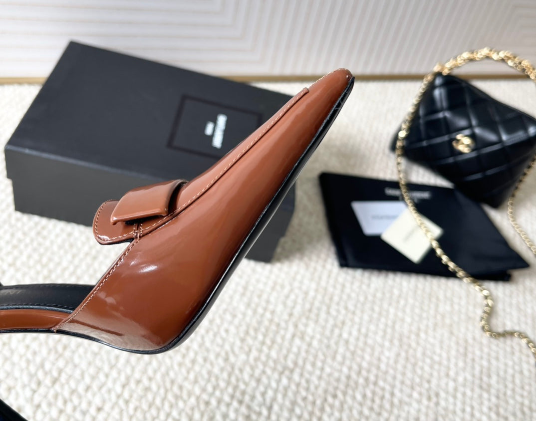 D'ORSAY PUMPS IN BRONZE BROWN SMOOTH CALFSKIN