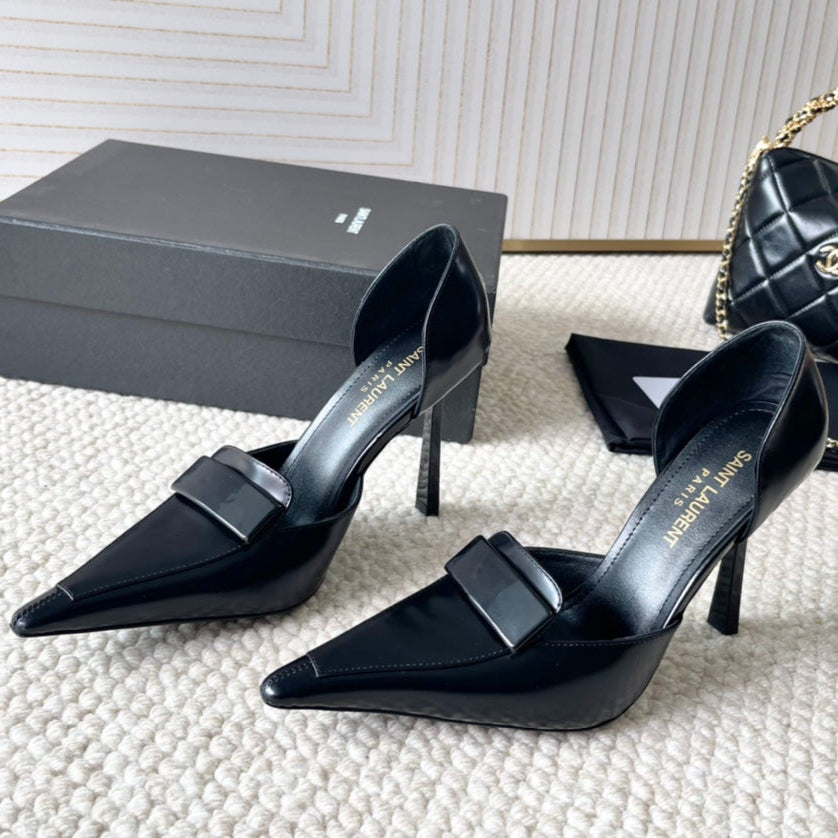 D'ORSAY PUMPS IN BLACK SMOOTH CALFSKIN