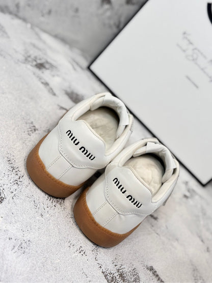 RETRO SNEAKERS WITH RIPTAPE STRAPS IN WHITE SMOOTH LAMBSKIN