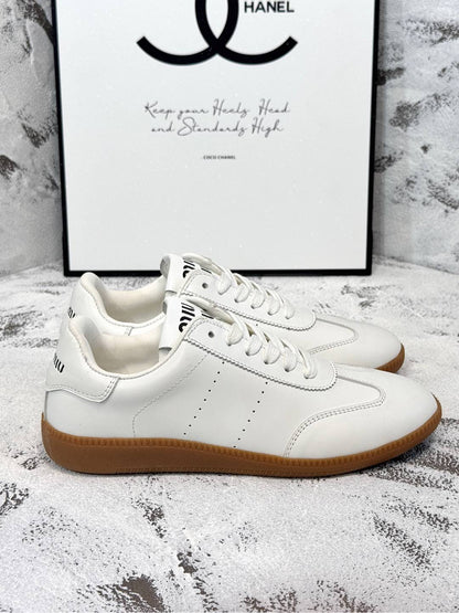 RETRO SNEAKERS IN WHITE SMOOTH LAMBSKIN