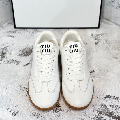 RETRO SNEAKERS IN WHITE SMOOTH LAMBSKIN