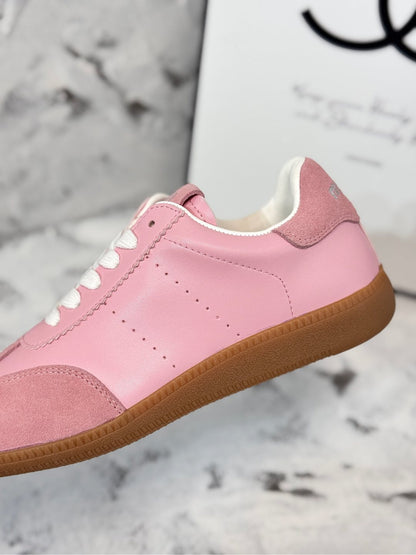 RETRO SNEAKERS IN PINK LAMBSKIN MIX SUEDE