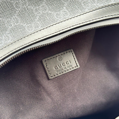 BACKPACK 44 IN GRAY MONOGRAM CANVAS AND BLACK LEATHER TRIM