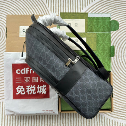 BACKPACK 44 IN GRAY MONOGRAM CANVAS AND BLACK LEATHER TRIM