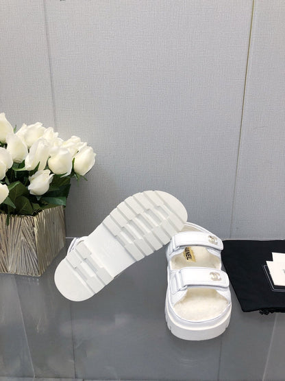 DAD SANDAL WHITE LAMBSKIN