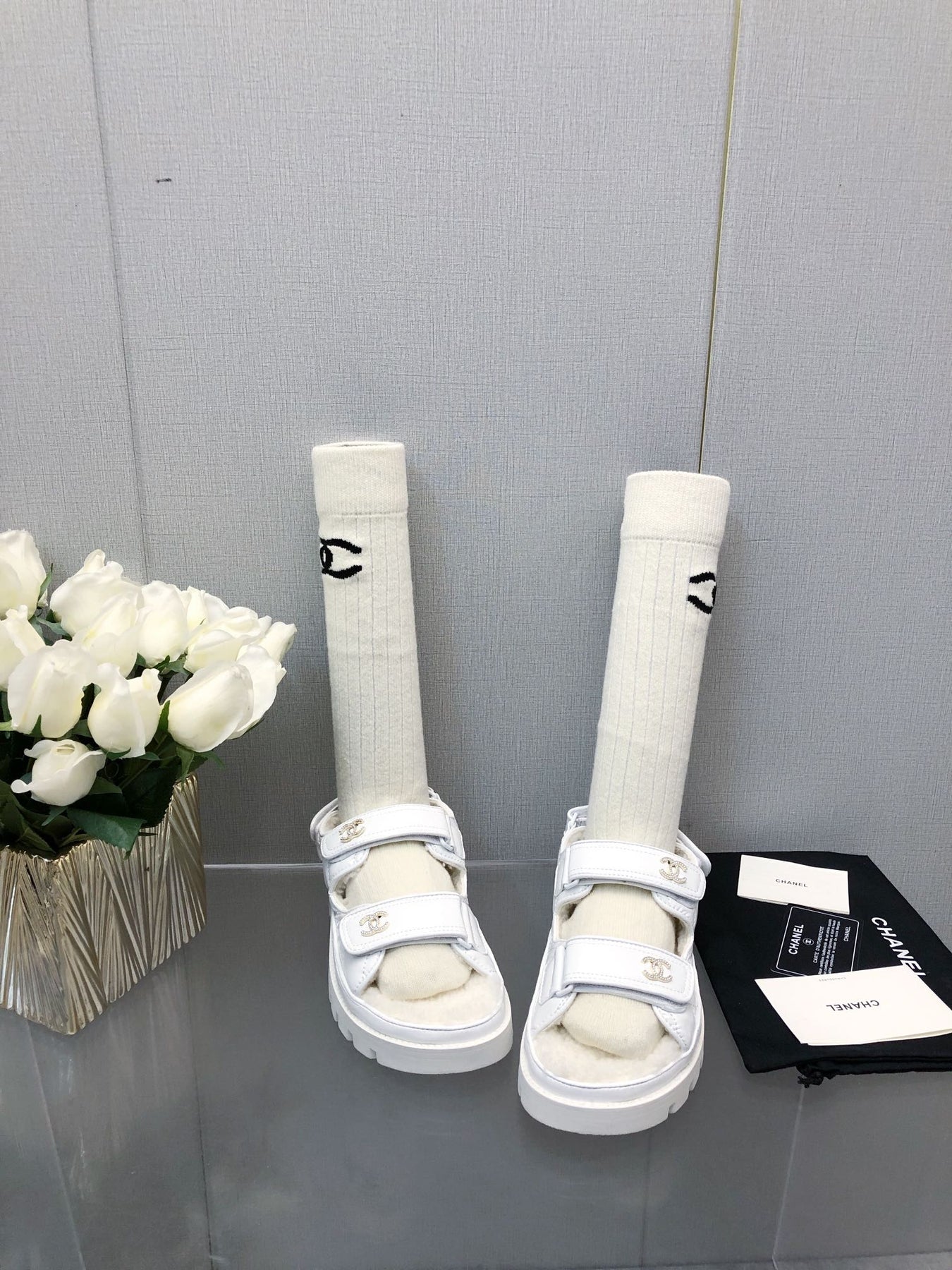 DAD SANDAL WHITE LAMBSKIN