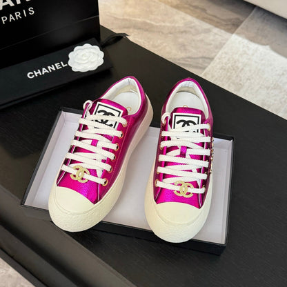 BIG-HEAD COOKIE SHOES IN MAGENTA PURPLE LAMBSKIN