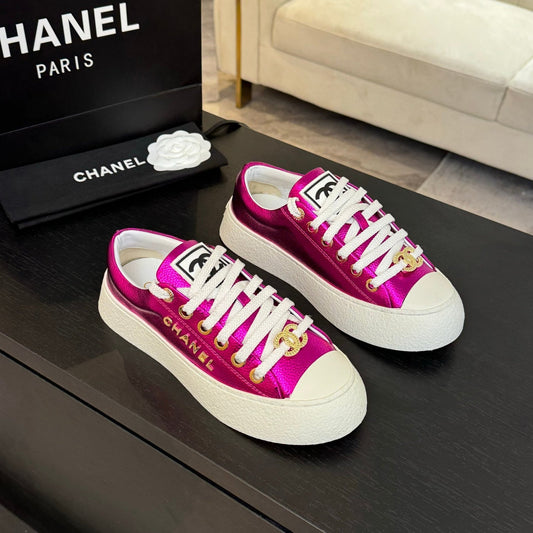 BIG-HEAD COOKIE SHOES IN MAGENTA PURPLE LAMBSKIN