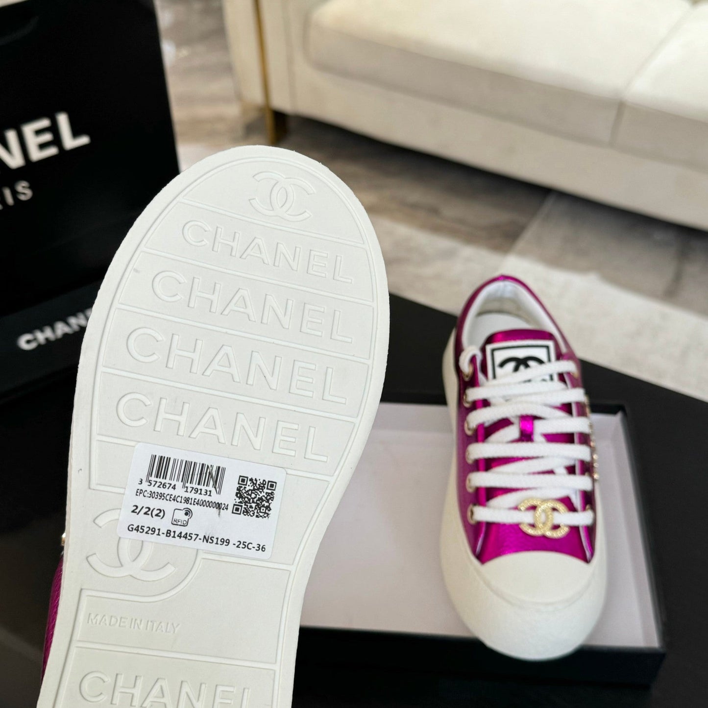 BIG-HEAD COOKIE SHOES IN MAGENTA PURPLE LAMBSKIN