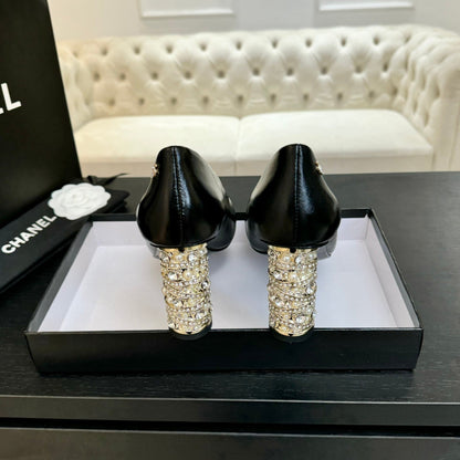 HIGH HEEL 85 MM SANDALS IN BLACK CALFSKIN AND FABRIC