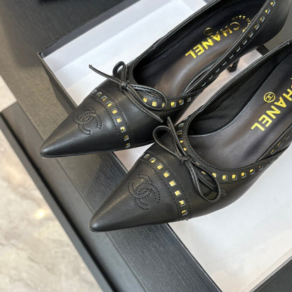 HIGH HEEL PUMP 65 MM IN BLACK LAMBSKIN