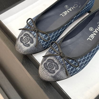 BALLET FLATS IN AEGEAN BLUE MONOGRAM DENIM