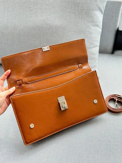 GALLERIA SHOULDER BAG 27 IN BROWN CALFSKIN