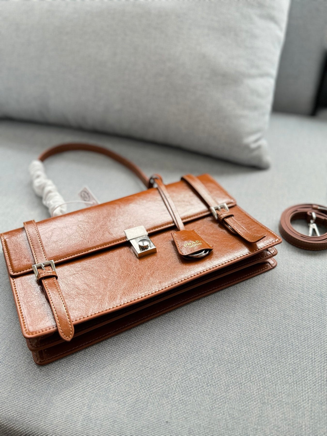 GALLERIA SHOULDER BAG 27 IN BROWN CALFSKIN