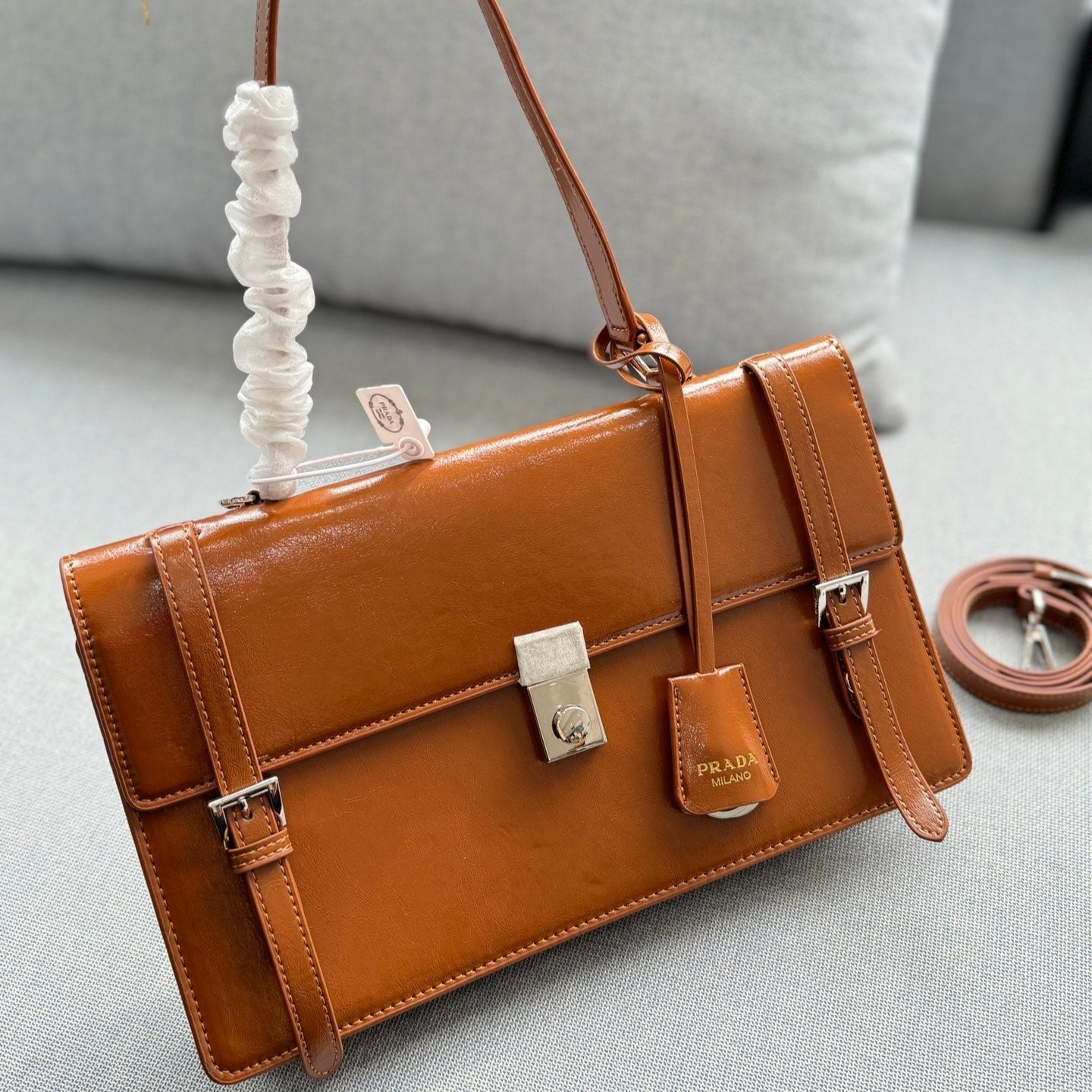 GALLERIA SHOULDER BAG 27 IN BROWN CALFSKIN