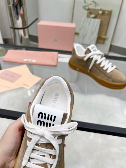 ECRU SNEAKERS IN BROWN BLEACHED SUEDE