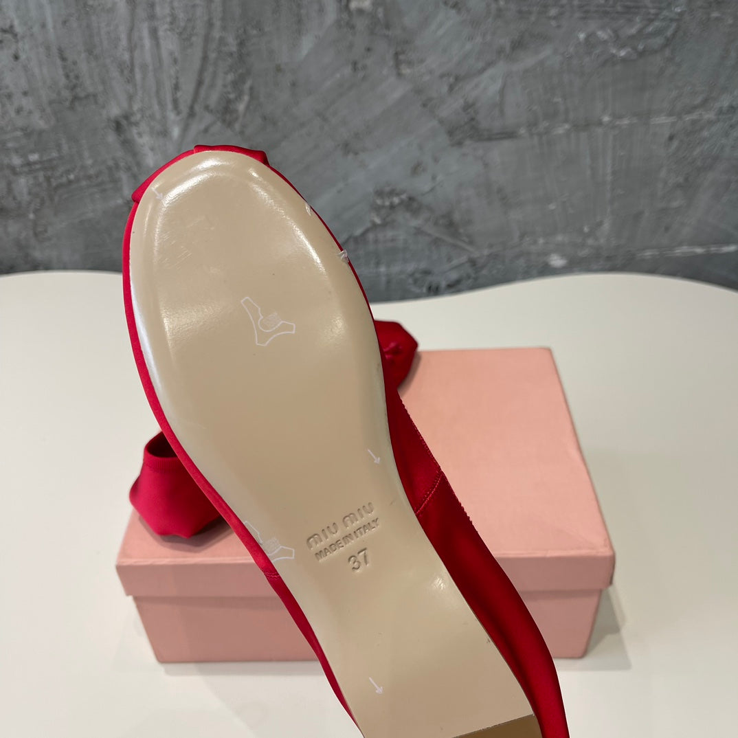 BALLET FLAT SHOES CRIMSON COLOR GLOSSY SHEEPSKIN